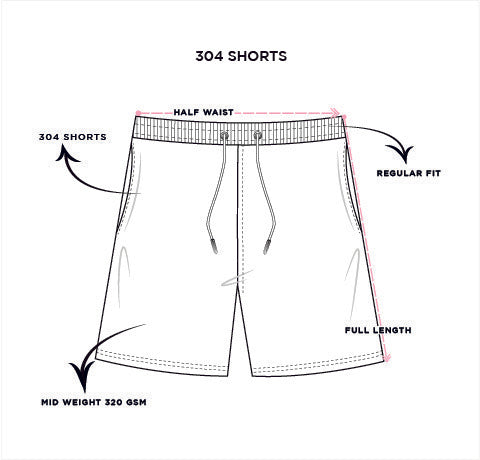 304 Shorts dimensions